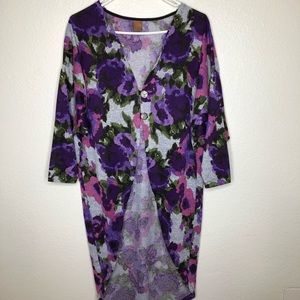Ultra soft purple floral cardigan